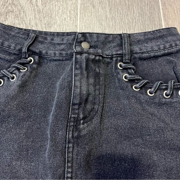 Dainty Hooligan Women's Black Denim Jean Skirt - Picture 4 of 7